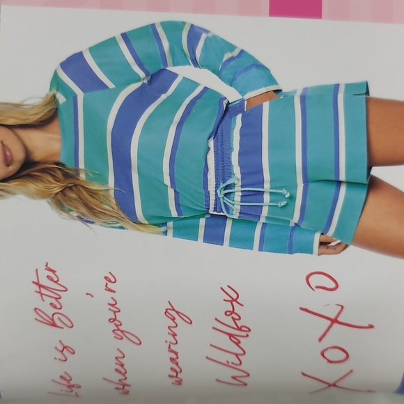 Wildfox Other - Wildfox blue green striped sweatshirt short lounge set Various sizes